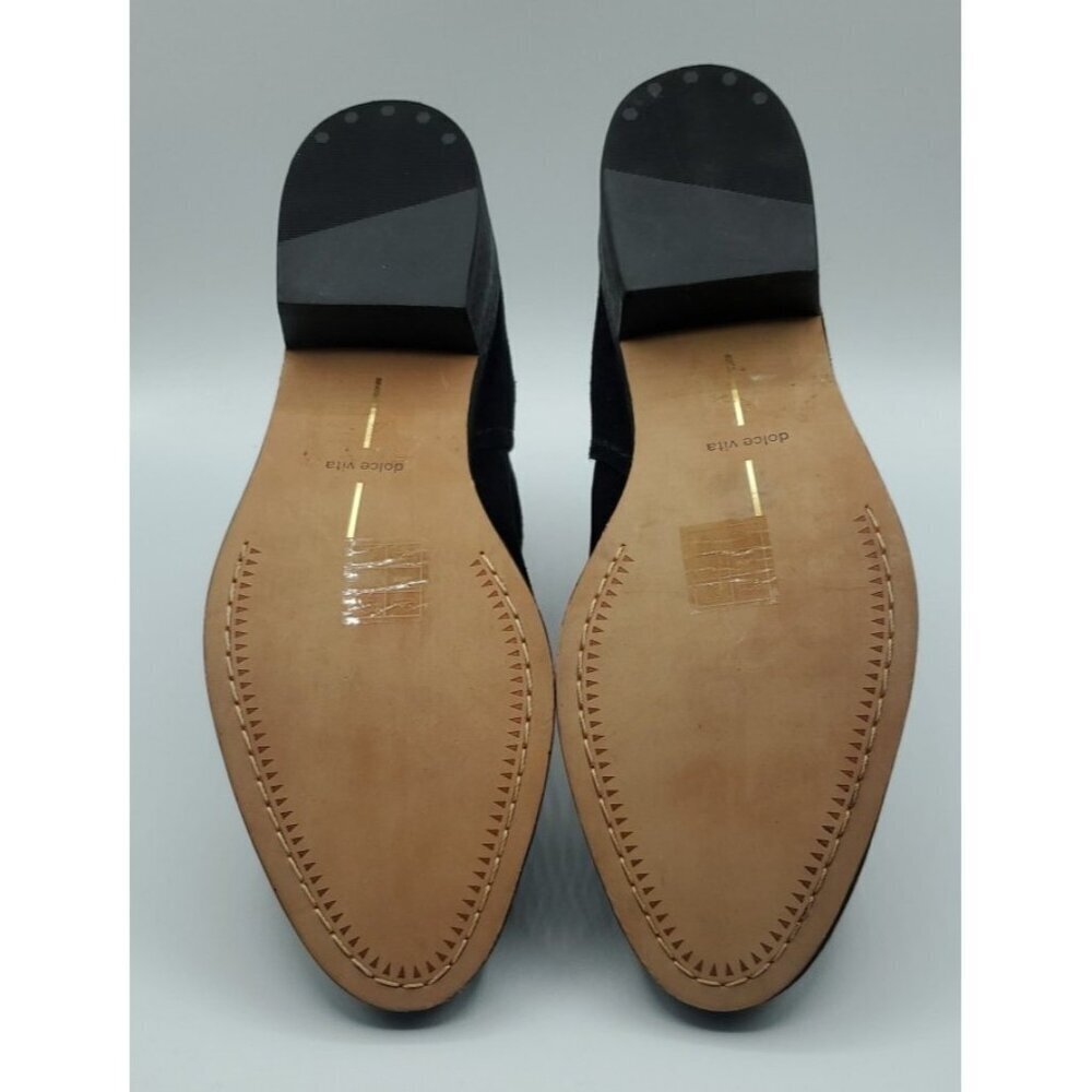 Dolce Vita Boots Trist Black Suede Ankle Slip On Booties Size 10 - Picture 11 of 11